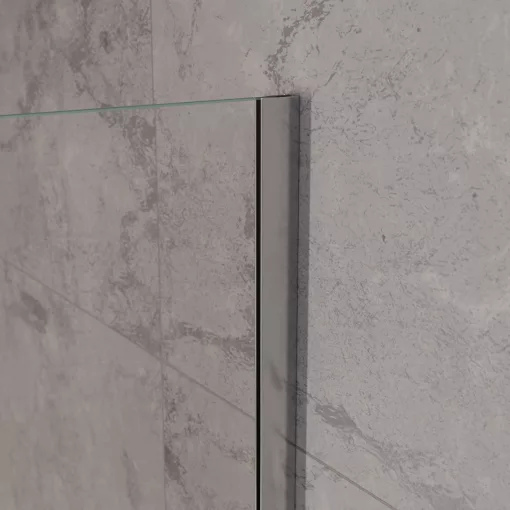 HD Nero Duo aszimmetrikus szögletes nyílóajtós zuhanykabin 6 mm vastag vízlepergető biztonsági üveggel, krómozott elemekkel, 195 cm magas