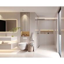 HD Neptun 120x195 cm, 120 cm széles toló zuhanyajtó 8 mm vastag vízlepergető biztonsági üveggel, krómozott elemekkel, 195 cm magas