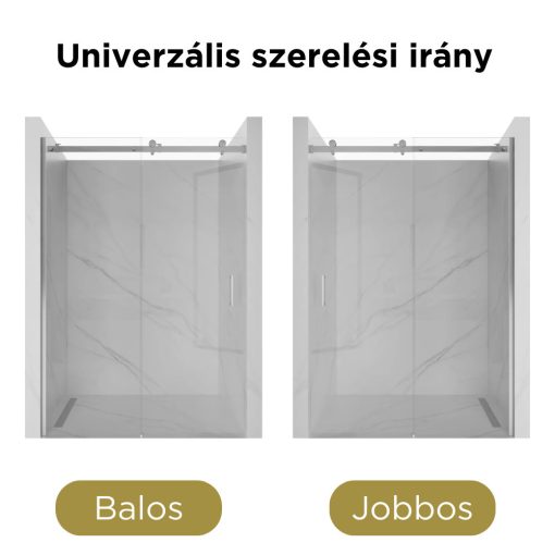 HD Neptun 120x195 cm, 120 cm széles toló zuhanyajtó 8 mm vastag vízlepergető biztonsági üveggel, krómozott elemekkel, 195 cm magas