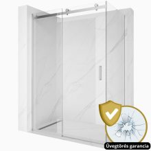 HD Neptun 110x80 aszimmetrikus szögletes tolóajtós zuhanykabin 8 mm vastag vízlepergető biztonsági üveggel, krómozott elemekkel, 195 cm magas