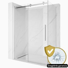 HD Neptun+ 150x70 aszimmetrikus szögletes tolóajtós zuhanykabin 8 mm vastag vízlepergető biztonsági üveggel, krómozott elemekkel, 195 cm magas