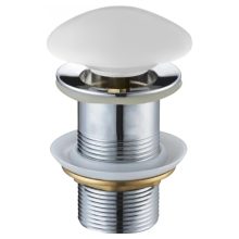 HD matt fehér kerámia click-clack leeresztő szelep, túlfolyó nélküli mosdóhoz