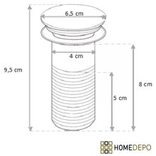 HD matt fehér kerámia click-clack leeresztő szelep, túlfolyó nélküli mosdóhoz