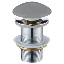 HD matt szürke kerámia click-clack leeresztő szelep, túlfolyó nélküli mosdóhoz