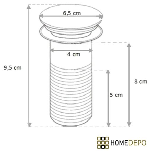 HD matt fekete kerámia click-clack leeresztő szelep, túlfolyó nélküli mosdóhoz