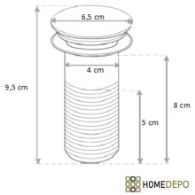 HD fényes króm click-clack leeresztő szelep, túlfolyó nélküli mosdóhoz
