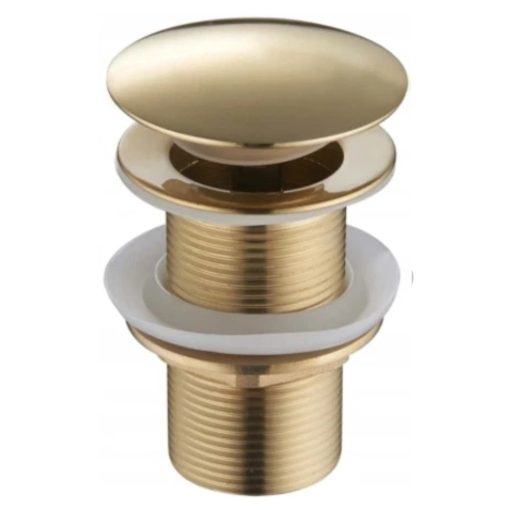 HD fényes arany click-clack leeresztő szelep, túlfolyó nélküli mosdóhoz