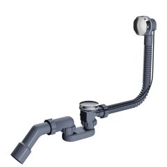   HD Pulse Chrome automata kádszifon szett, 57 cm hosszú, krómozott elemekkel