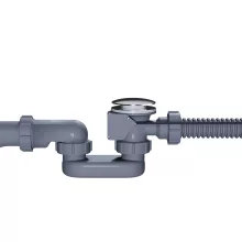 HD Pulse Chrome automata kádszifon szett, 57 cm hosszú, krómozott elemekkel