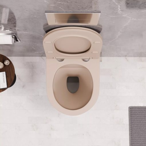 HD Slim "P" Matt Cappucino WC tető fényes króm zsanérral