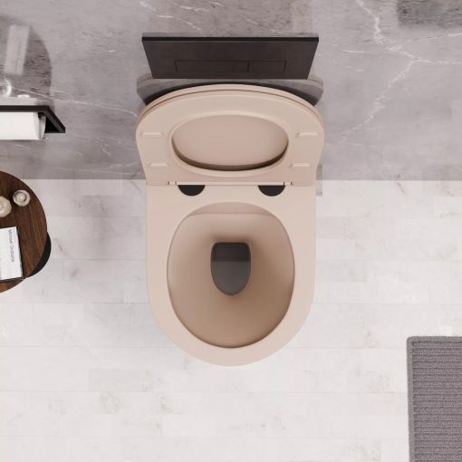 HD Slim "P" Matt Cappucino WC tető matt fekete zsanérral