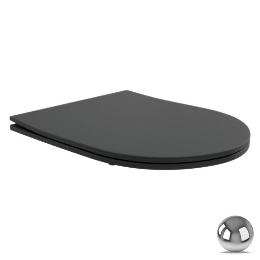 HD Slim "P" Matt Antracit WC tető fényes króm zsanérral