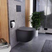HD Slim "P" Matt Antracit WC tető matt fekete zsanérral
