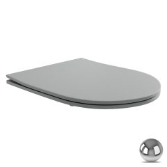   HD Slim "P" Matt Grey WC tető fényes króm zsanérral