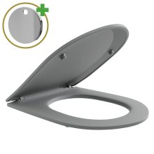 HD Slim "P" Matt Grey WC tető fényes króm zsanérral