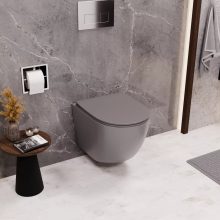 HD Slim "P" Matt Grey WC tető fényes króm zsanérral