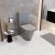 HD Slim "P" Matt Grey WC tető fényes króm zsanérral