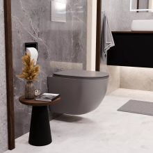 HD Slim "P" Matt Grey WC tető fényes króm zsanérral