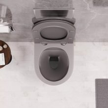 HD Slim "P" Matt Grey WC tető fényes króm zsanérral