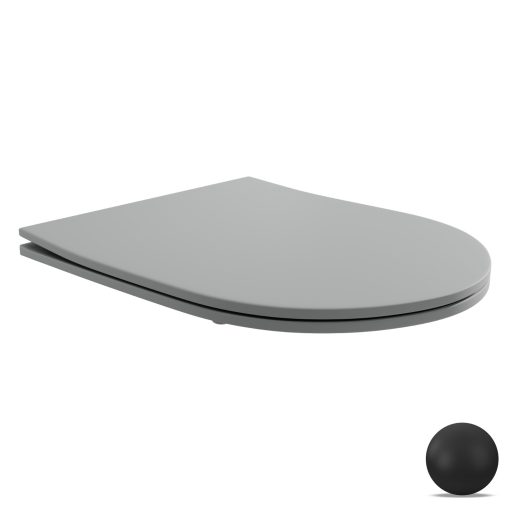HD Slim "P" Matt Grey WC tető matt fekete zsanérral