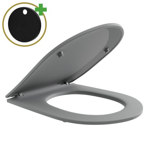 HD Slim "P" Matt Grey WC tető matt fekete zsanérral
