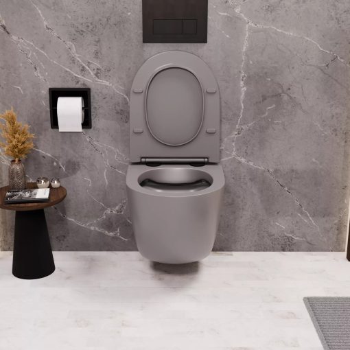 HD Slim "P" Matt Grey WC tető matt fekete zsanérral