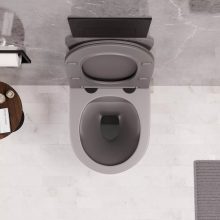 HD Slim "P" Matt Grey WC tető matt fekete zsanérral