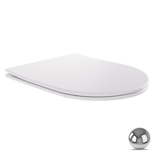 HD Slim "P" Glossy White WC tető fényes króm zsanérral