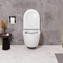 HD Slim "P" Glossy White WC tető fényes króm zsanérral