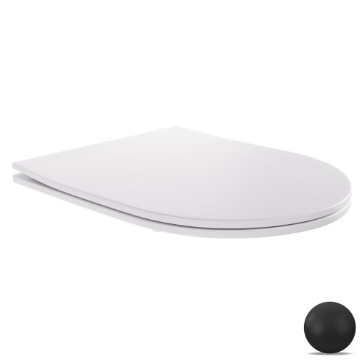 HD Slim "P" Glossy White WC tető matt fekete zsanérral