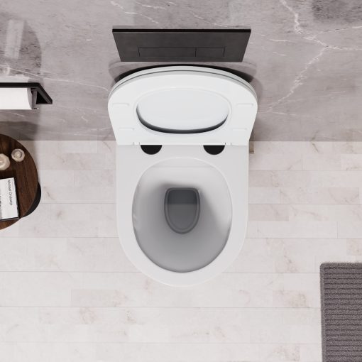 HD Slim "P" Glossy White WC tető matt fekete zsanérral