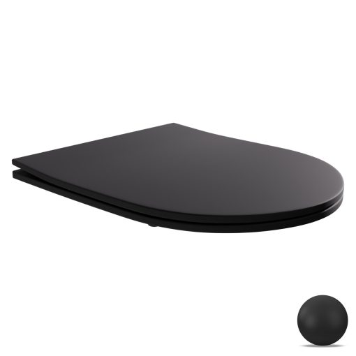 HD Slim "P" Matt Black WC tető matt fekete zsanérral