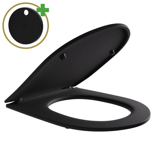 HD Slim "P" Matt Black WC tető matt fekete zsanérral