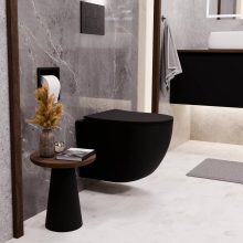 HD Slim "P" Matt Black WC tető matt fekete zsanérral