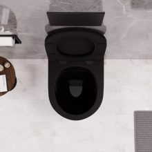 HD Slim "P" Matt Black WC tető matt fekete zsanérral