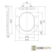 HD Slim "P" Matt Black WC tető matt fekete zsanérral