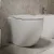   HD Lea Glossy White perem nélküli mély öblítésű íves álló WC slim "L" tetővel és fényes króm zsanérral