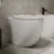   HD Lea Glossy White perem nélküli mély öblítésű íves álló WC slim "L" tetővel és matt fekete zsanérral