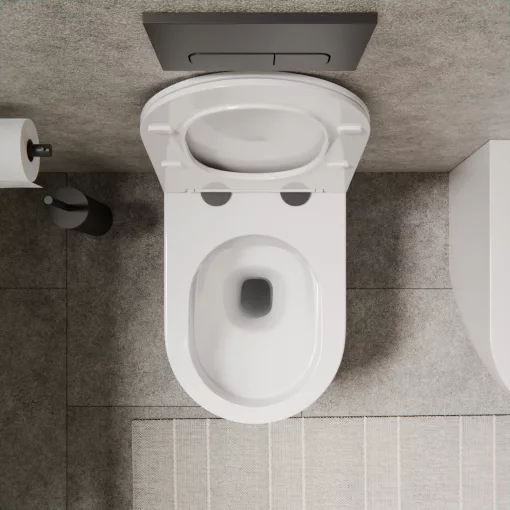 HD Lea Glossy White perem nélküli mély öblítésű íves álló WC tető nélkül