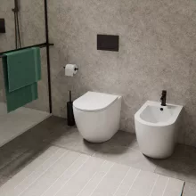 HD Lea Glossy White perem nélküli mély öblítésű íves álló WC tető nélkül