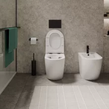 HD Lea Glossy White perem nélküli mély öblítésű íves álló WC tető nélkül