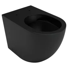 HD Lea Matt Black perem nélküli mély öblítésű íves álló WC tető nélkül