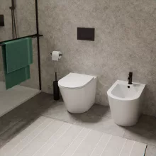 HD Madrid Glossy White perem nélküli mély öblítésű íves álló WC tető nélkül