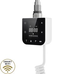   HD Smart-H1 White 400W WiFi-s okos fűtőpatron törölközőszárító radiátorhoz digitális hőfokszabályozóval, fényes fehér