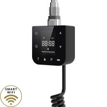 HD Smart-H1 Black 600W WiFi-s okos fűtőpatron törölközőszárító radiátorhoz digitális hőfokszabályozóval, matt fekete