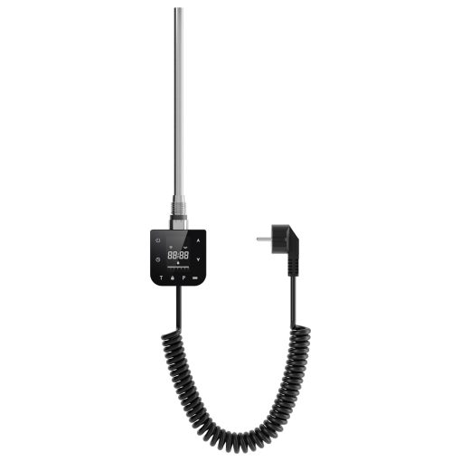 HD Smart-H1 Black 600W WiFi-s okos fűtőpatron törölközőszárító radiátorhoz digitális hőfokszabályozóval, matt fekete