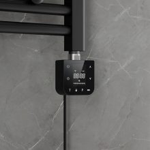 HD Smart-H1 Black 600W WiFi-s okos fűtőpatron törölközőszárító radiátorhoz digitális hőfokszabályozóval, matt fekete
