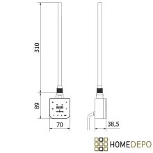 HD Smart-H1 Black 600W WiFi-s okos fűtőpatron törölközőszárító radiátorhoz digitális hőfokszabályozóval, matt fekete