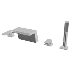   HD Spirit Chrome íves perembe építhető négylyukú kádtöltő csaptelep