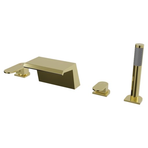 HD Spirit Glossy Gold perembe építhető négylyukú kádtöltő csaptelep